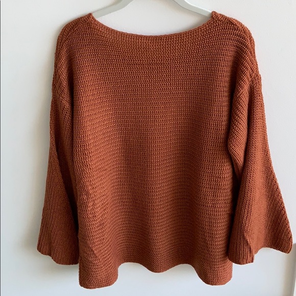 Winter Clearance! Rust Bell Sleeve Knit Sweater - Picture 4 of 7